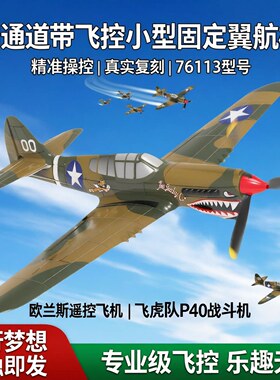 欧兰斯遥控飞机飞虎队战斗机P40小型固定翼航模四通道带飞控76113