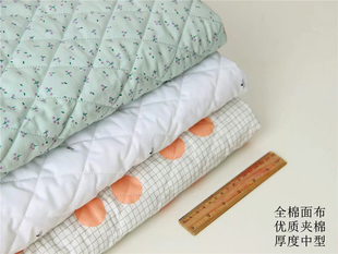 复合保暖压缩内衬 全棉中薄型夹棉布料棉面料绗棉外套里子冬季