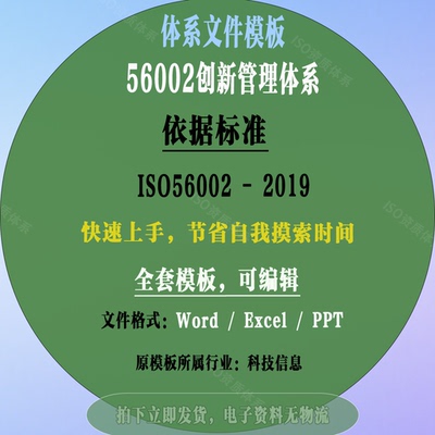 ISO56002创新管理体系文件素材模板