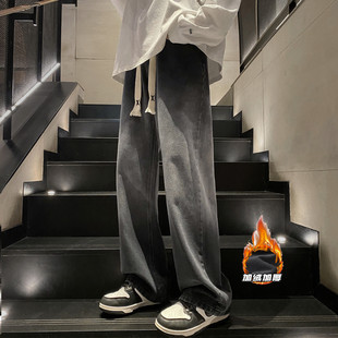 P65控78 抖音品质牛仔裤 子K5448JR 渐变加绒裤 B315 冬宽松直筒新款