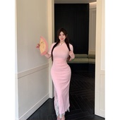 Bbabes 胖mm气质显瘦收腰连衣裙 改良旗袍大码 桃花酿 绝美新中式