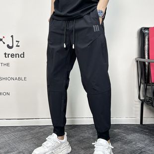 秋冬季黑色加绒休闲工装裤男士百搭宽松束脚保暖新款潮牌长裤子男