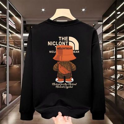 美式重磅港风痞帅卫衣男生2025秋冬新款潮牌加绒圆领潮流上衣