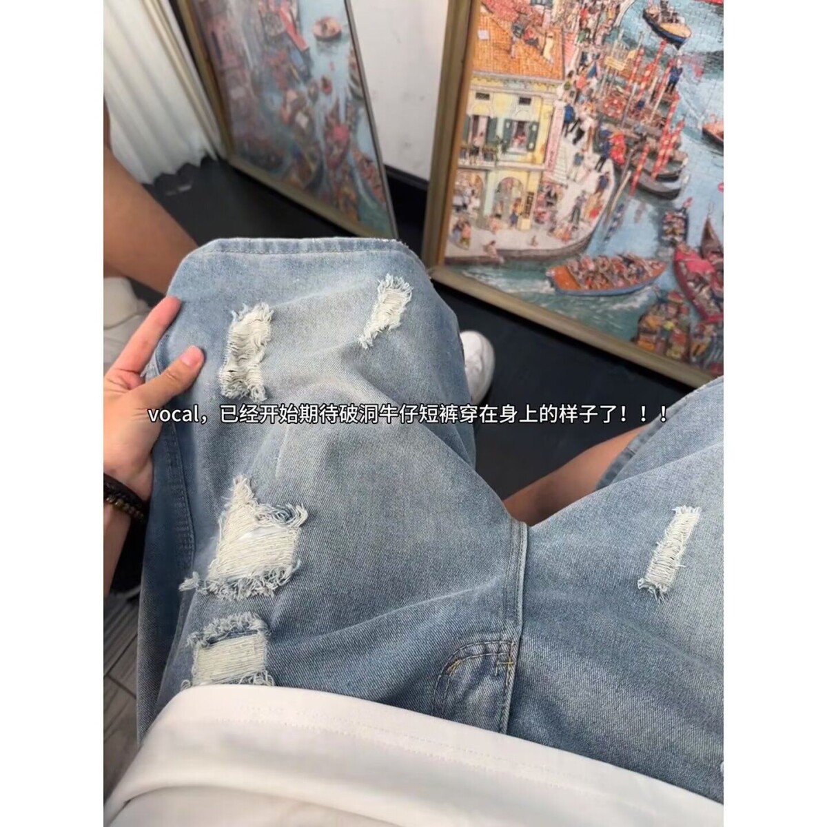夏季阔腿牛仔裤男宽松直筒大码胖子九分老爹男裤屁股大腿粗的裤子