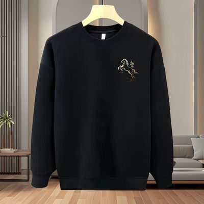 春秋冬新款男士长袖T恤圆领套头卫衣打底衫外穿T恤上衣服男