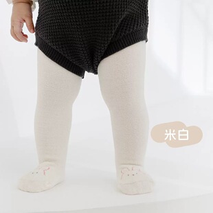 婴儿打底裤秋冬款加绒保暖连裤袜小月龄女宝宝高弹不勒腿裤子秋冬