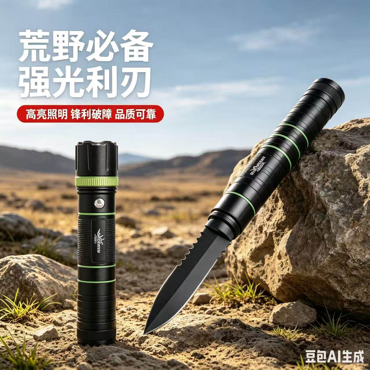 户外刀强光手电筒防身女子防狼自救生锤自卫合法武器便携随身神器