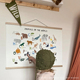 出口北欧同步儿童家居装 饰儿童房字母动物布画芯实木软装 挂画壁饰