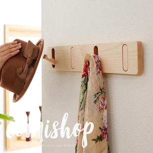 北欧同步家居系列卧室进户门廊墙壁实木创意隐形衣帽架家庭软装