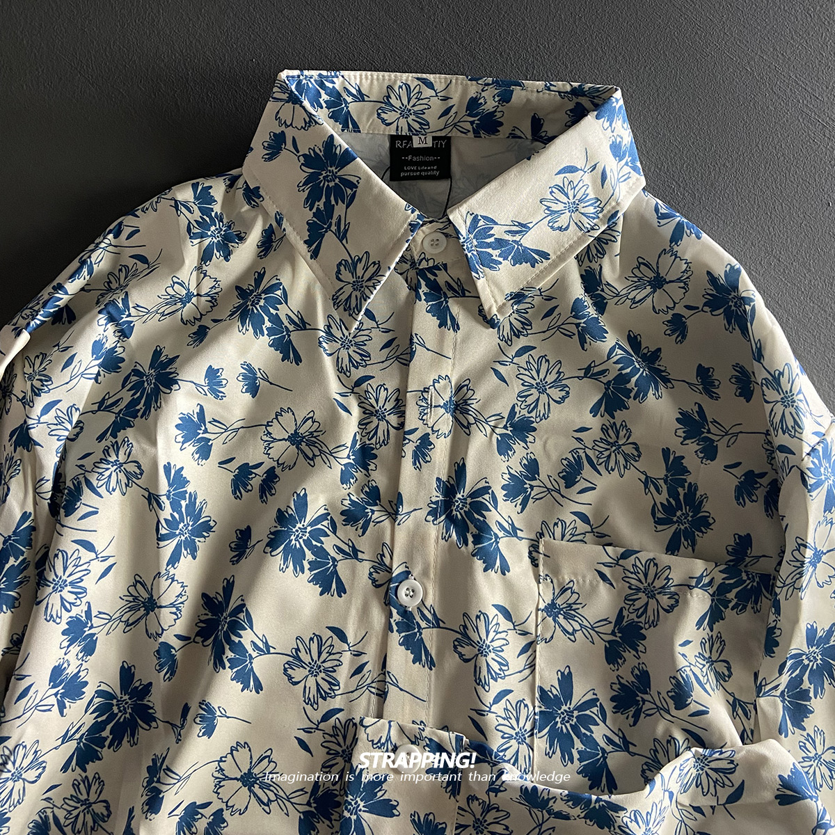 STRAPPING田园印象小碎花长袖花衬衫港风复古日系男女痞帅秋季