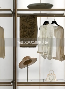 样板间新中式衣帽间衣柜装饰摆件