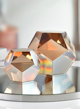 几何样板房摆件水晶轻奢