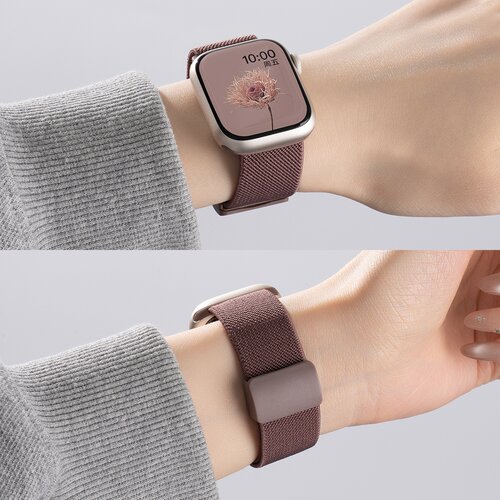 适用苹果s10手表平纹尼龙编织表带applewatchs11表带女款运动腕带