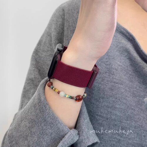适用iwatch10表带S11苹果手表applewatch9/8/7拼色编织尼龙表带