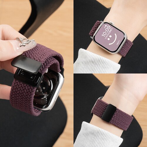 适用苹果s10手表iwatch11表带applewatch编织尼龙夏磁吸腕带