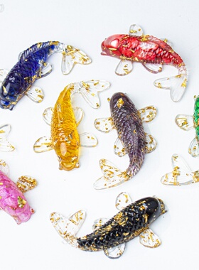 跨境热销天然水晶碎石滴胶装饰摆