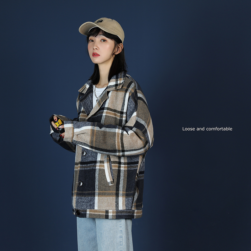 Cotton padded men's heavy woolen coat