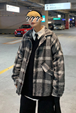 港风宽松棉衣男羊羔毛加厚保暖毛呢大衣潮流情侣短款外套508-P100，男装棉衣，电商A157-1