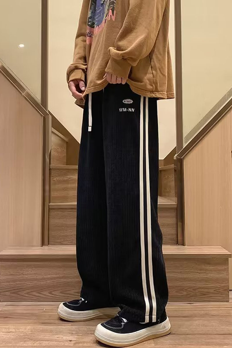 休闲裤男2023秋冬宽松休闲卫裤美式阔腿裤复古直筒裤潮k764p45,男装休闲裤,星座204-6
