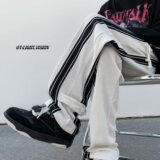 2024春季运动裤男直筒长裤日系拉条织带时尚潮牌潮休闲裤k026p40，男装休闲裤，星座204-6