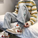 卫裤男秋季潮流宽松休闲裤学生帅气运动束脚裤潮yk04p40，男装休闲裤，星座204-6