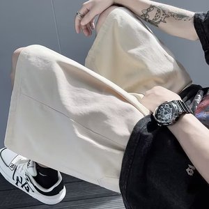 2023夏季韩版百搭宽松型五分裤简约纯色休闲短裤男潮dk1054 p35图片