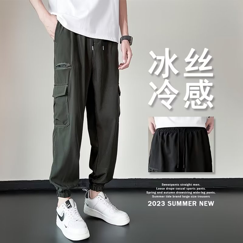 工装裤男秋季束脚速干休闲裤大码休闲机能痞帅运动裤潮k797 p35图片