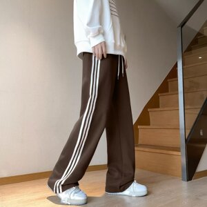 三条杠直筒裤男秋冬季痞帅重磅卫裤复古宽松休闲长裤潮k081 p45图片