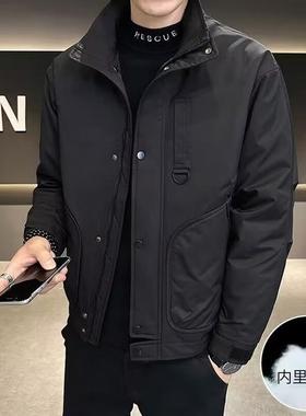 网图 冬季立领棉夹克男韩版潮流休闲百搭工装棉外套m09 p75