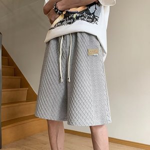 2024夏季潮牌男宽松潮直筒五分裤潮流纯色休闲短裤潮dk6811 p25图片