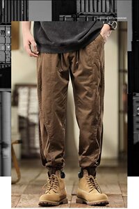 复古大码工装裤男潮秋季宽松束脚裤百搭户外硬汉休闲裤k232 p50图片