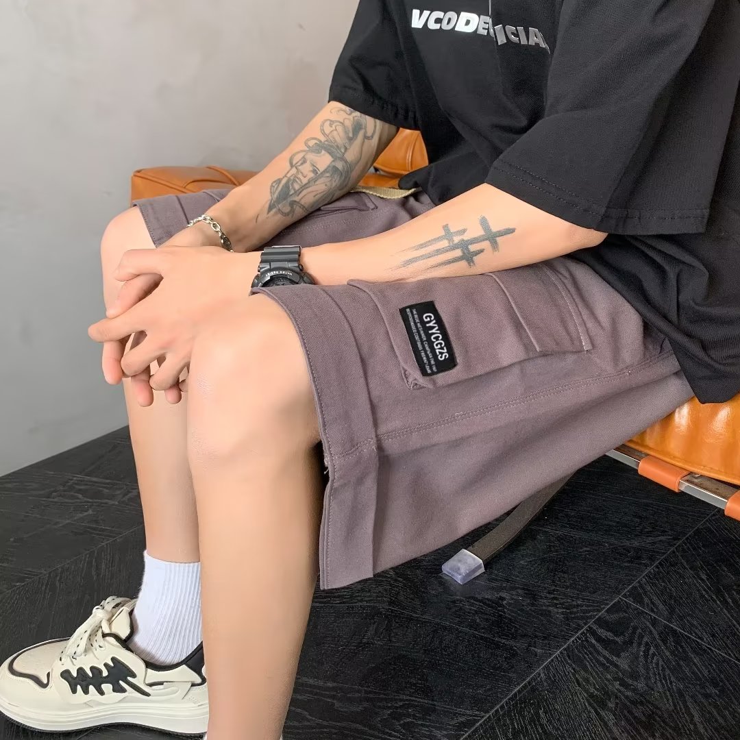 大口袋工装短裤2024夏季日系五分裤宽松休闲短裤dk923p40,男装休闲裤,星座204-6