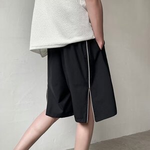 2024夏季设计感小众休闲后拉链短裤男直筒运动五分裤dk80 p40图片