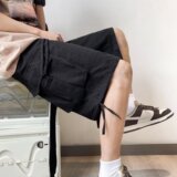 2024夏季侧边大口袋五分裤宽松工装休闲短直筒运动裤潮dk9037p40，男装休闲裤，星座204-6