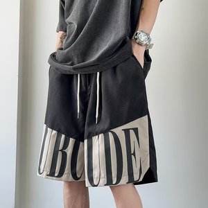 美式高街休闲短裤男夏季宽松透气运动五分球裤dk6032 p30图片