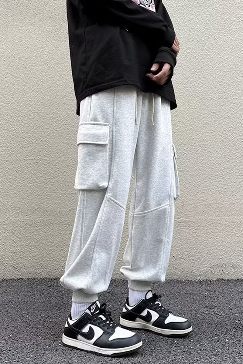 运动卫裤男2023秋冬百搭宽松韩版休闲束脚大口袋工装裤k527p40,男装休闲裤,星座204-6