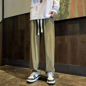 美式裤高街ins潮牌抽绳束脚卫裤男春季宽松直筒休闲长裤k940 p35图片