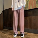 美式复古直筒运动裤男女韩版宽松休闲拖地阔腿裤k941p30，男装休闲裤，星座204-6