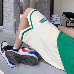 夏季运动短裤宽松五分裤休闲裤纯色潮印花男直筒短裤dk103 p25图片