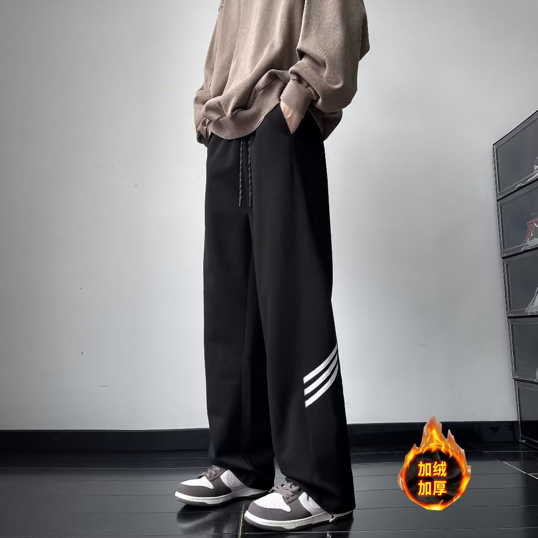 卫裤男秋冬加绒加厚休闲裤男三杆宽松束脚运动裤潮hk53p45，男装休闲裤，星座204-6