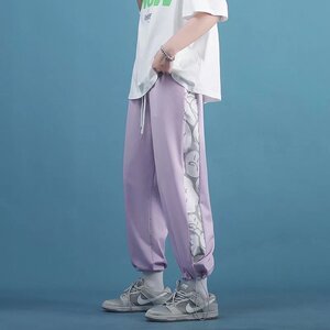 休闲裤男2023夏冰丝薄款韩版宽松运动裤抽绳中性束脚裤k505 p25图片