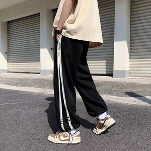 2024春侧边拉条休闲裤男垂感拖地裤宽松直筒百搭西裤潮k3022 p40图片