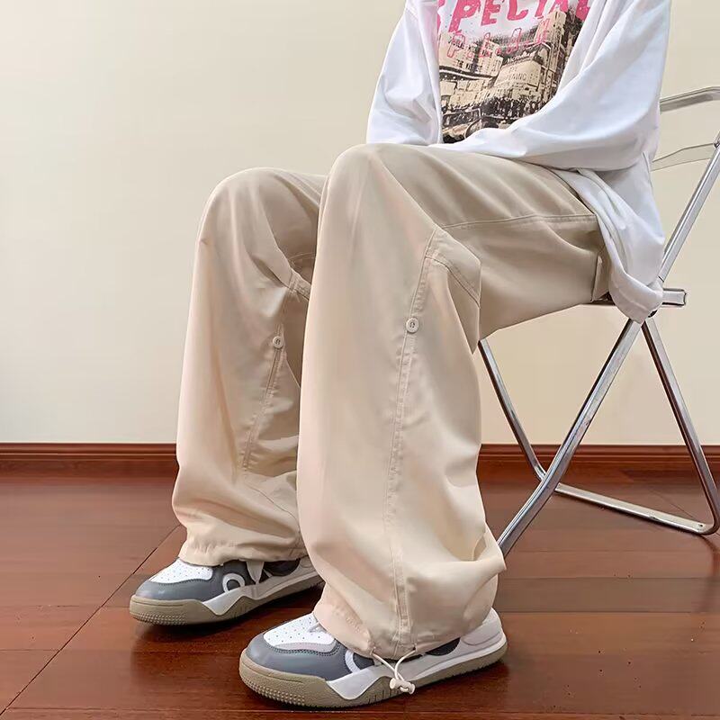 男休闲裤直筒宽松休闲裤潮牌男潮流秋季高街阔腿束脚裤k966p45,男装休闲裤,星座204-6