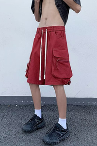 日系户外机能工装短裤男夏季宽松休闲裤直筒五分裤dk112 p40图片