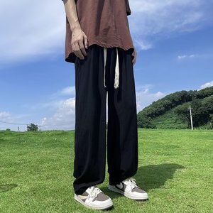 夏季高街潮牌休闲裤直筒裤宽松棉麻长裤运动卫裤k62 p35图片