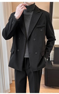 冬季大码毛呢西装套装男韩版潮流休闲百搭西服外套男xz26 p85