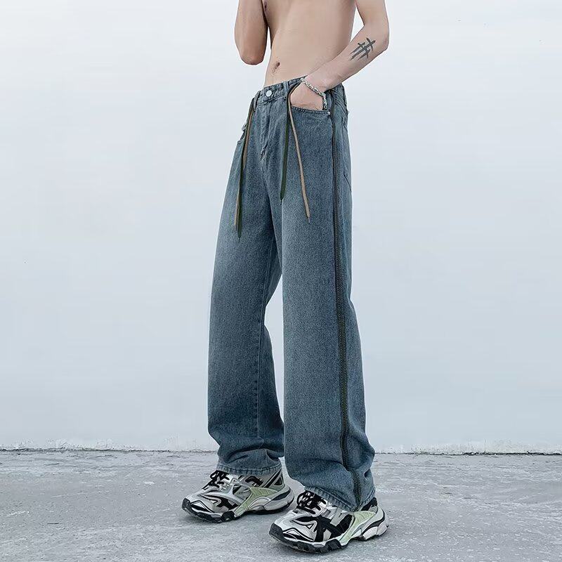 秋季青春流行男宽松直筒百搭文艺直脚水洗牛仔裤潮nk1603p45，男装牛仔裤，星座204-6