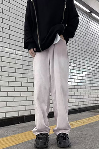 美式牛仔裤男女秋季水洗渐变长裤潮牌高街宽松直筒裤潮nk46 p55图片