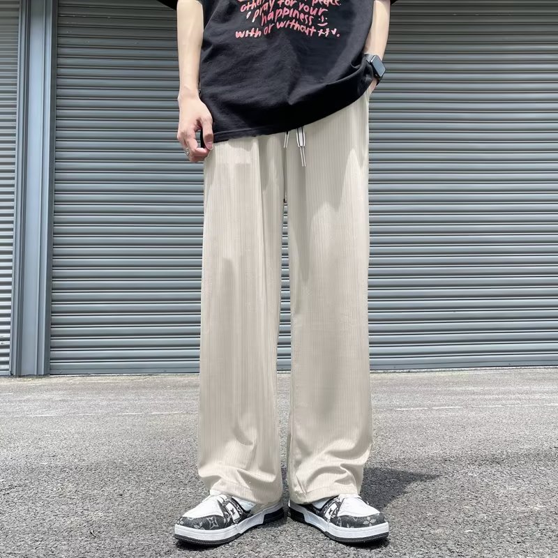 2024夏季韩版冰丝休闲裤男薄款速干潮牌垂感男直筒长裤潮k315p35,男装休闲裤,星座204-6