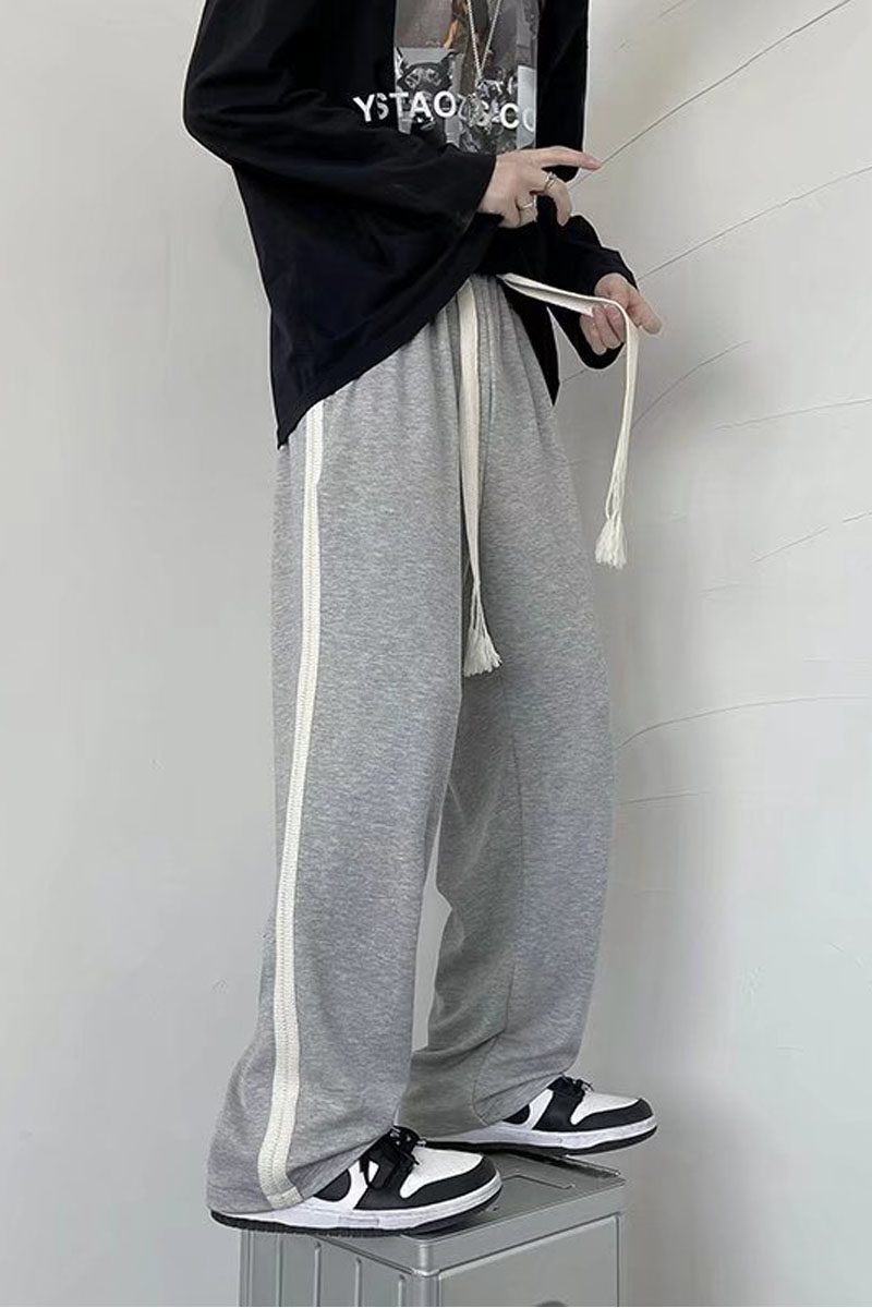 冬季加绒加厚直筒宽松运动裤男运动裤保暖休闲裤hk246p45,男装休闲裤,星座204-6